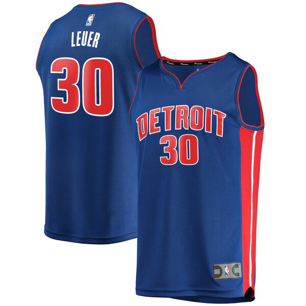 Maillot Detroit Pistons Homme Jon Leuer 30 Icon Edition Bleu